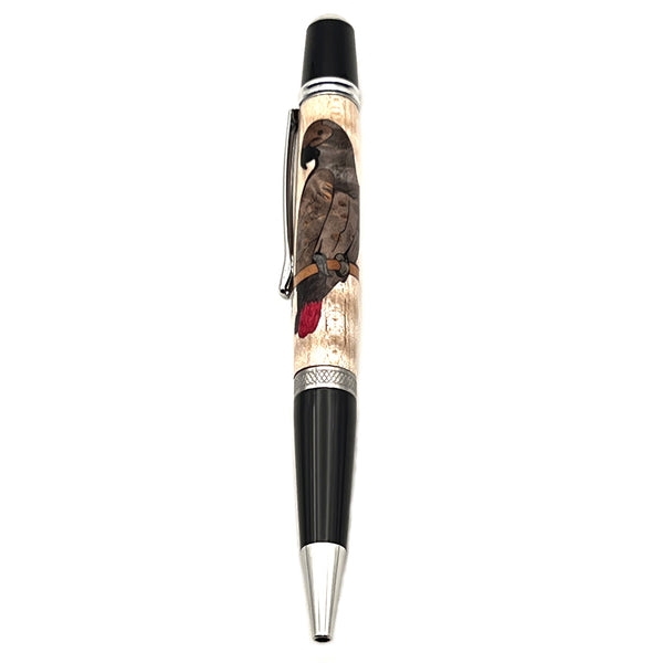 African Grey Parrot Inlaid Pen